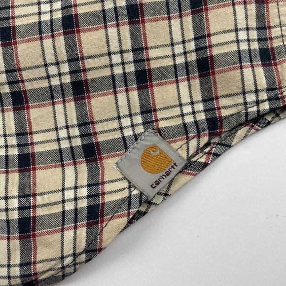 Carhartt Relaxed Fit Button Up Shirt Men’s L Plaid Short Sleeve  Cotton Lot Of 2 - Picture 7 of 12